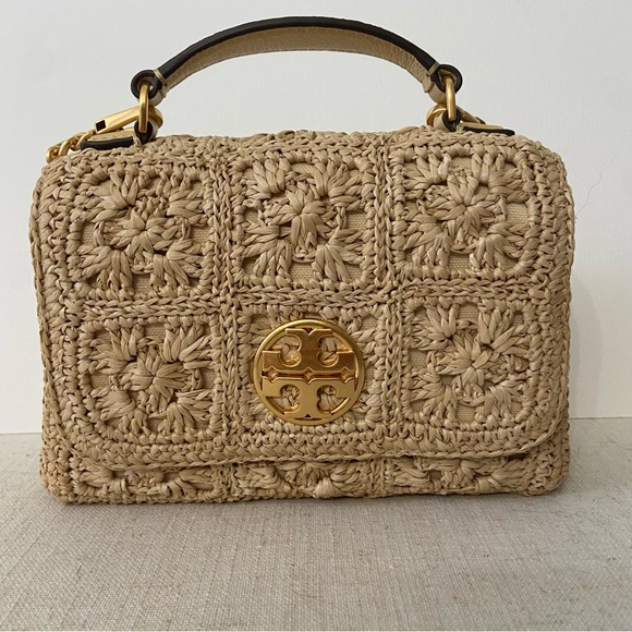 TORY BURCH NWOT Raffia Crossbody Shoulder Bag - Picture 2 of 7
